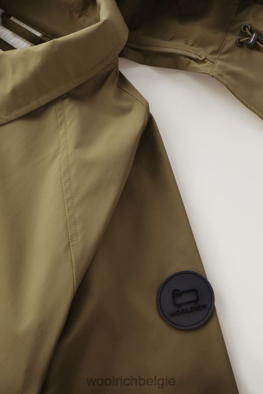 Fayette lichte trenchcoat met afneembare capuchon Woolrich vrouwen 8TTN0203 donkergroen kleding