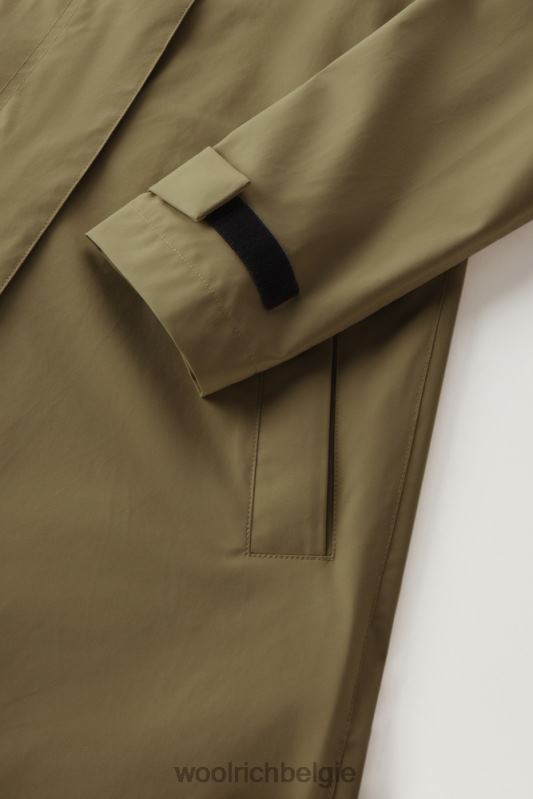Fayette lichte trenchcoat met afneembare capuchon Woolrich vrouwen 8TTN0203 donkergroen kleding
