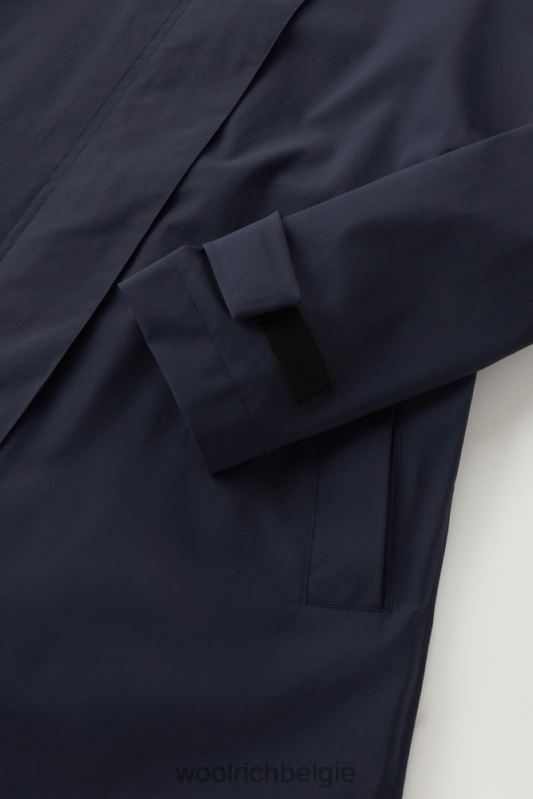 Fayette lichte trenchcoat met afneembare capuchon Woolrich vrouwen 8TTN027 Melton blauw kleding