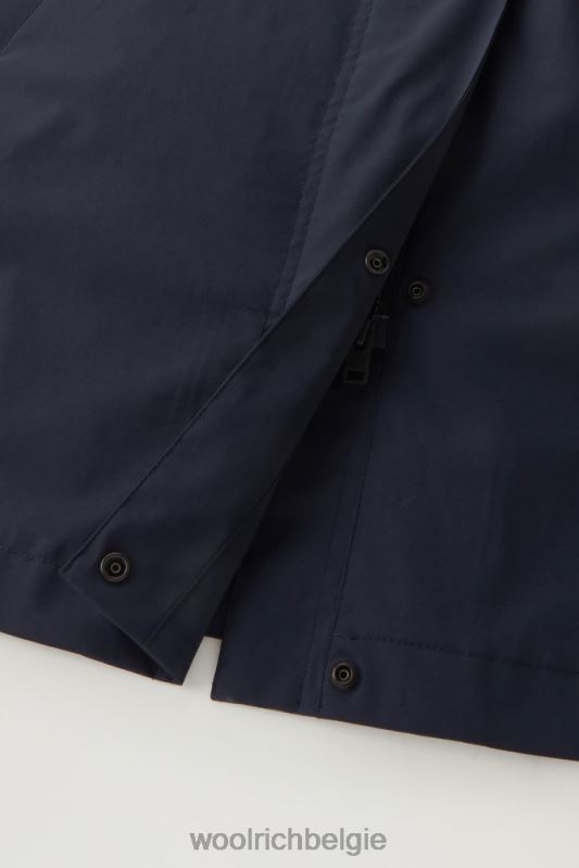 Fayette lichte trenchcoat met afneembare capuchon Woolrich vrouwen 8TTN027 Melton blauw kleding
