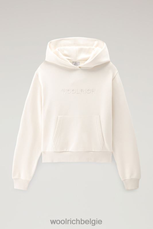 Fleecehoodie met logo Woolrich vrouwen 8TTN0244 melkachtige crème kleding