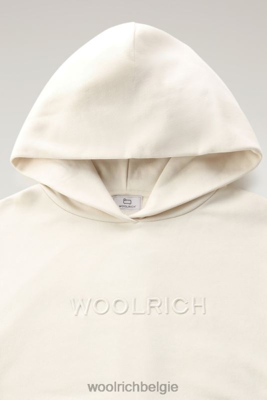 Fleecehoodie met logo Woolrich vrouwen 8TTN0244 melkachtige crème kleding