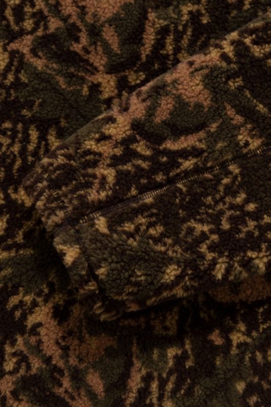 Fleecejack met hoge kraag en halve rits van Aime Leon Dore Woolrich Heren 8TTN0723 bruine camouflage kleding
