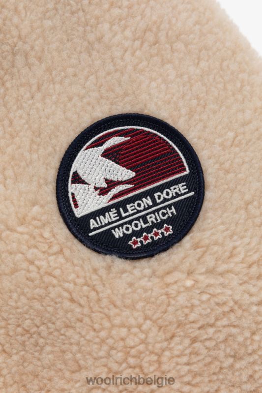 Fleecejack met hoge kraag en halve rits van Aime Leon Dore Woolrich Heren 8TTN0758 abdij steen kleding