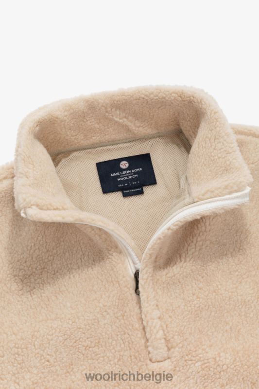 Fleecejack met hoge kraag en halve rits van Aime Leon Dore Woolrich Heren 8TTN0758 abdij steen kleding