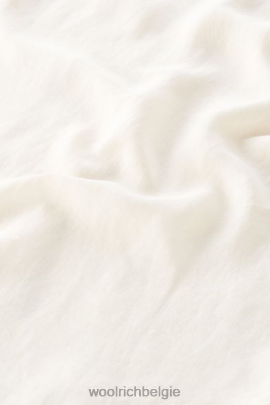 Garmentgeverfd overhemd van zuiver linnen Woolrich Heren 8TTN0408 melkachtige crème kleding