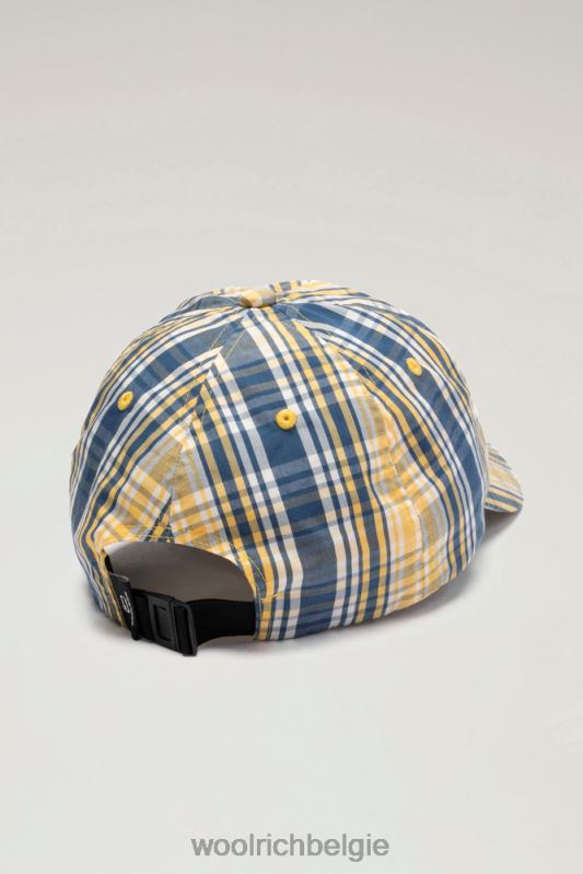 Geruite baseballpet van een wattenmix Woolrich Heren 8TTN0446 gele ruit accessoires
