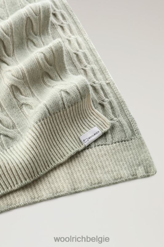 Geverfde kabelgebreide sjaal Woolrich vrouwen 8TTN0242 woestijn salie accessoires