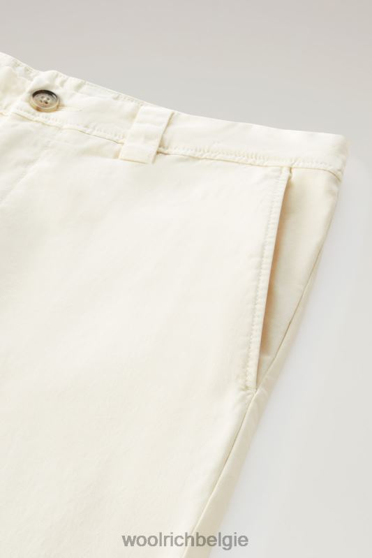 Geverfde klassieke chinobroek van katoen Woolrich Heren 8TTN0601 melkachtige crème kleding