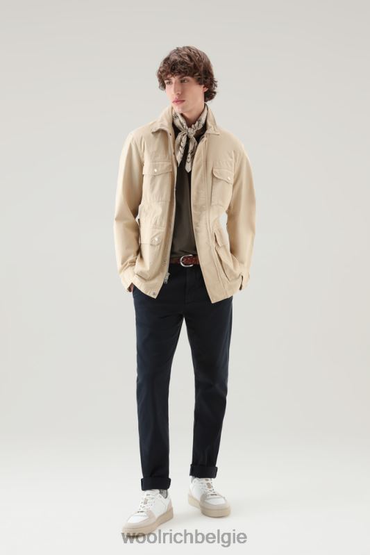 Geverfde klassieke chinobroek van katoen Woolrich Heren 8TTN0633 Melton blauw kleding