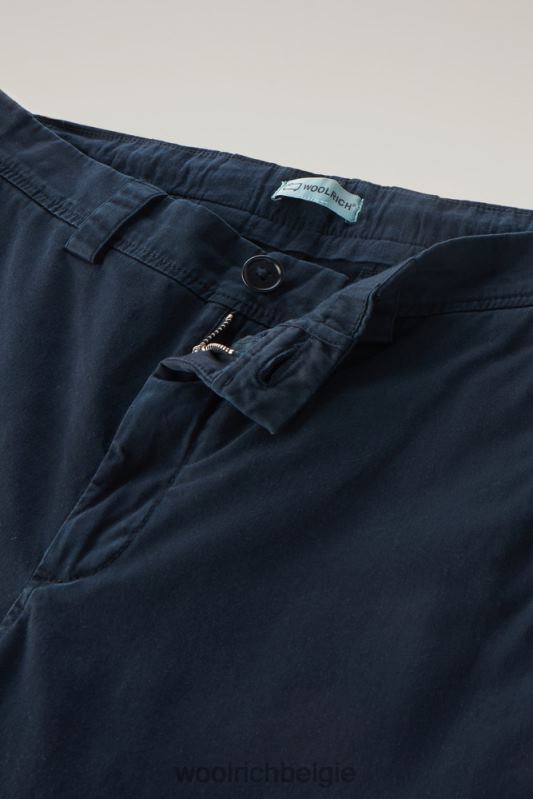 Geverfde klassieke chinobroek van katoen Woolrich Heren 8TTN0633 Melton blauw kleding