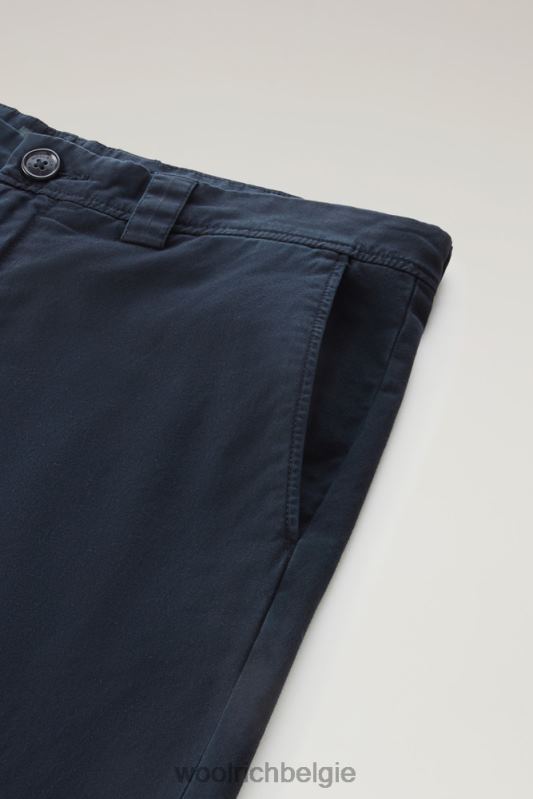 Geverfde klassieke chinobroek van katoen Woolrich Heren 8TTN0633 Melton blauw kleding