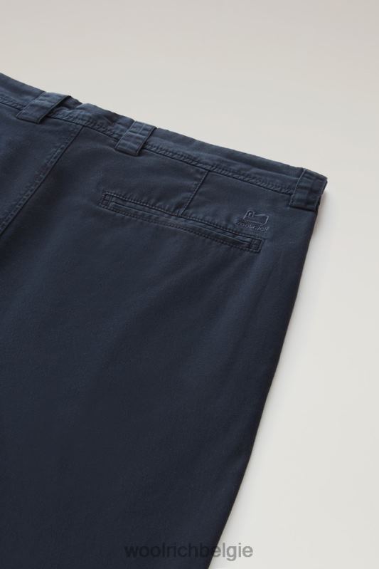 Geverfde klassieke chinobroek van katoen Woolrich Heren 8TTN0633 Melton blauw kleding