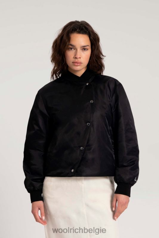 Gewatteerd zwanenbomberjack van satijnnylon-danielle cathari Woolrich vrouwen 8TTN0188 zwart kleding