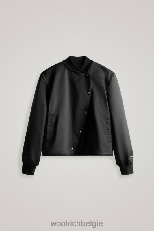 Gewatteerd zwanenbomberjack van satijnnylon-danielle cathari Woolrich vrouwen 8TTN0188 zwart kleding