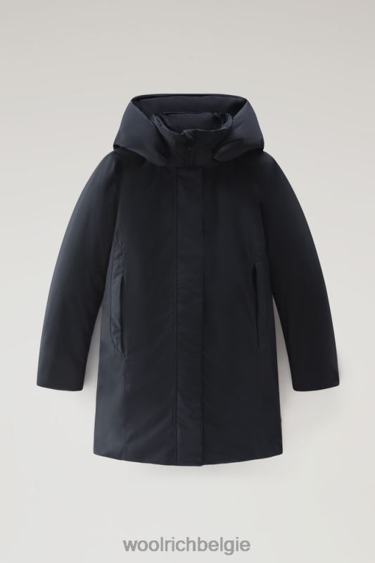 Gore-tex waterdichte Marshall-parka Woolrich vrouwen 8TTN0344 Melton blauw kleding