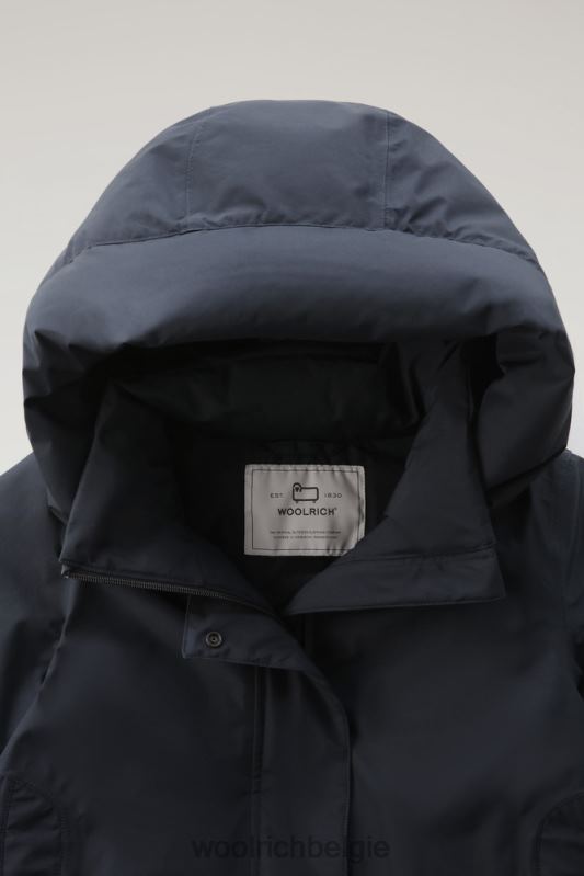 Gore-tex waterdichte Marshall-parka Woolrich vrouwen 8TTN0344 Melton blauw kleding