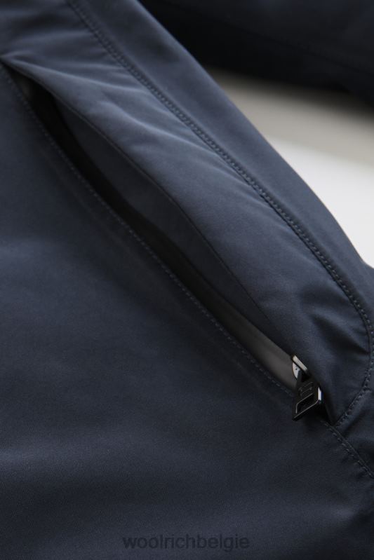 Gore-tex waterdichte Marshall-parka Woolrich vrouwen 8TTN0344 Melton blauw kleding