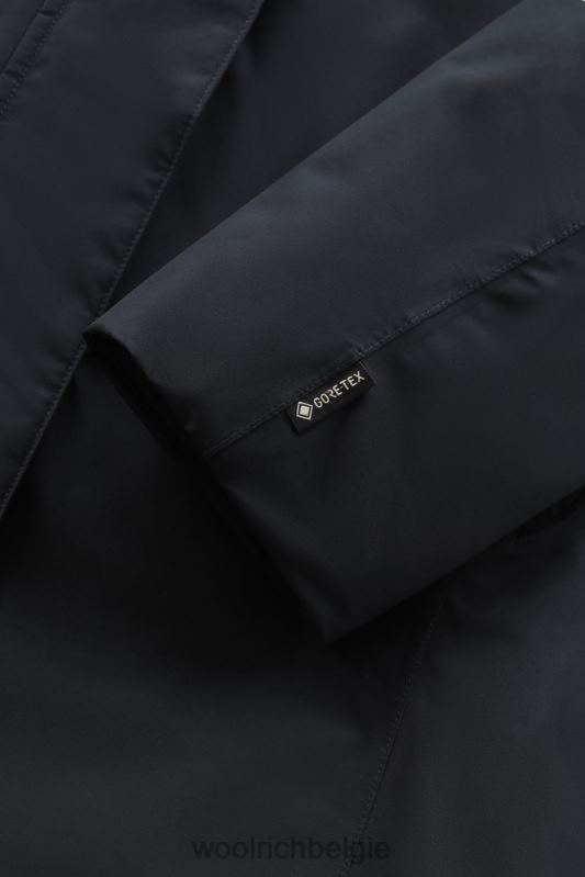 Gore-tex waterdichte Marshall-parka Woolrich vrouwen 8TTN0344 Melton blauw kleding