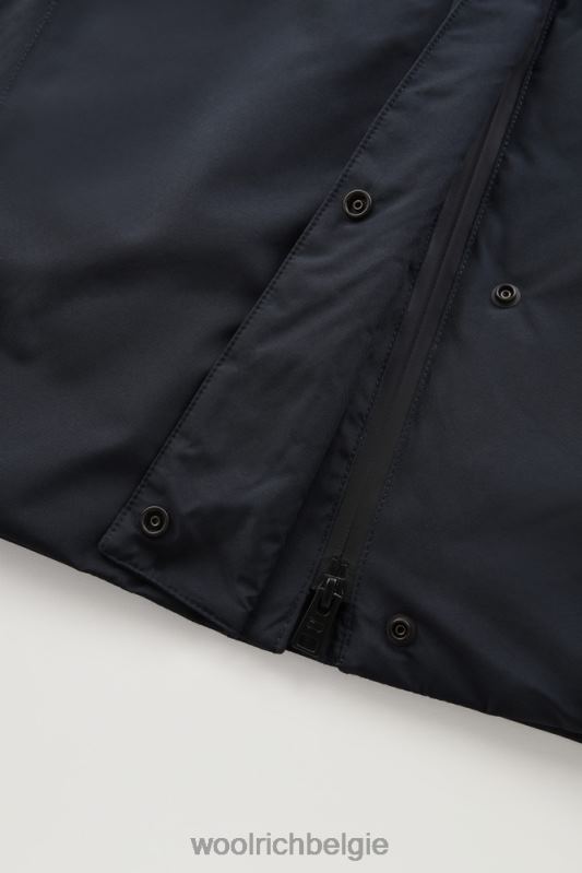 Gore-tex waterdichte Marshall-parka Woolrich vrouwen 8TTN0344 Melton blauw kleding