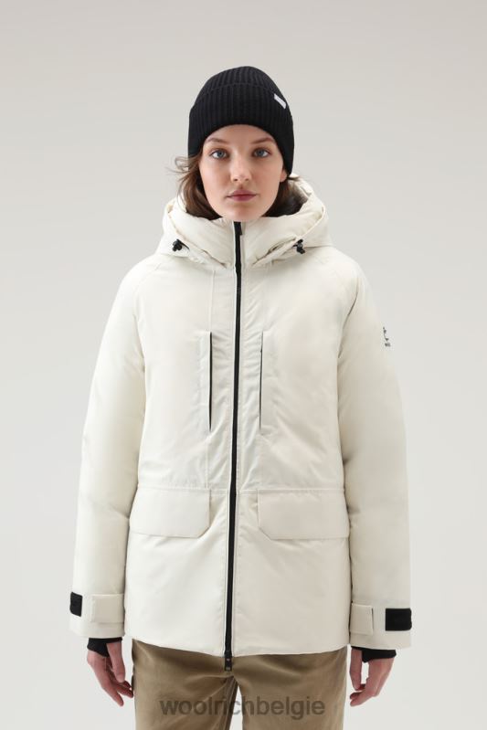 Harveys waterdichte jas in pertex revolve Woolrich vrouwen 8TTN0250 melkachtige crème kleding