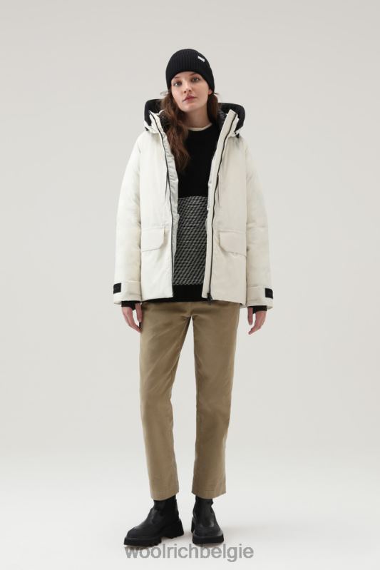 Harveys waterdichte jas in pertex revolve Woolrich vrouwen 8TTN0250 melkachtige crème kleding