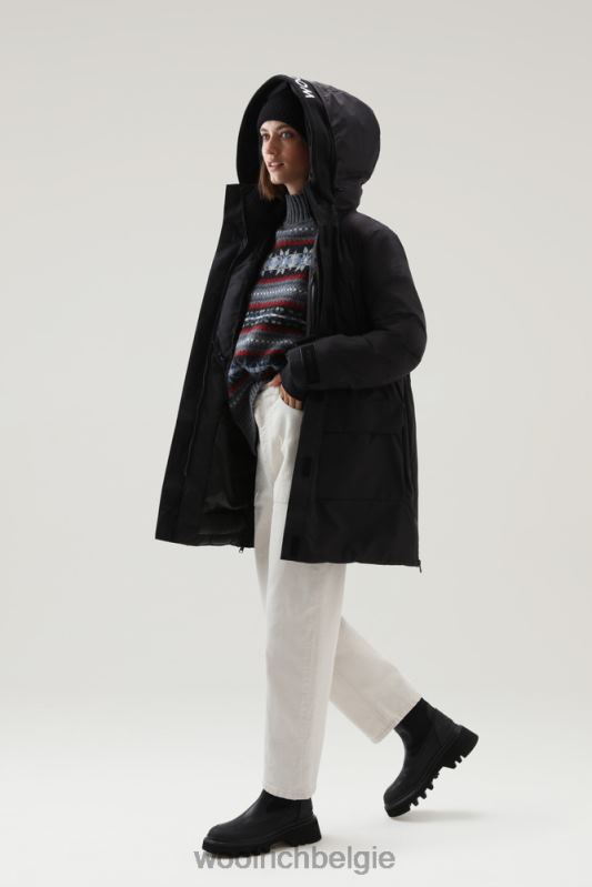 Harveys waterdichte parka in pertex revolve Woolrich vrouwen 8TTN0212 zwart kleding