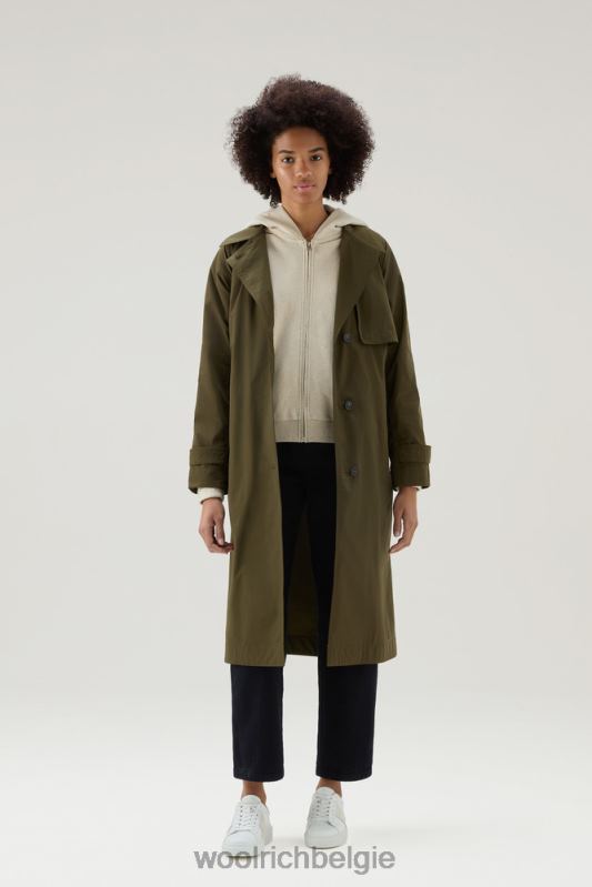 Hoodie met volledige ritssluiting van een katoen-linnenmix Woolrich vrouwen 8TTN014 strandzand kleding
