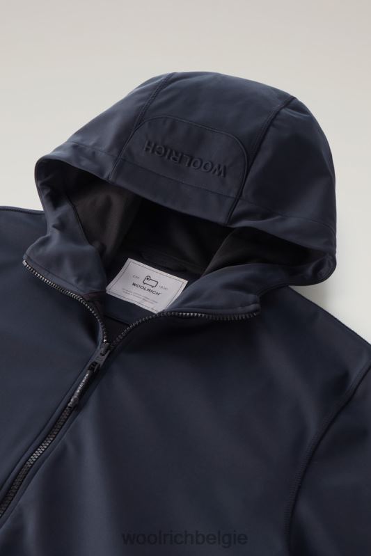 Hoodie met volledige ritssluiting van softshell Woolrich Heren 8TTN0416 Melton blauw kleding