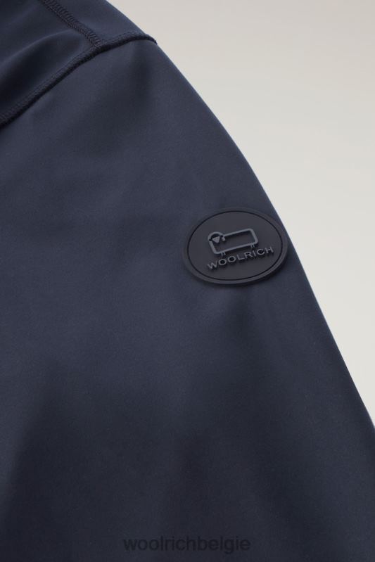 Hoodie met volledige ritssluiting van softshell Woolrich Heren 8TTN0416 Melton blauw kleding