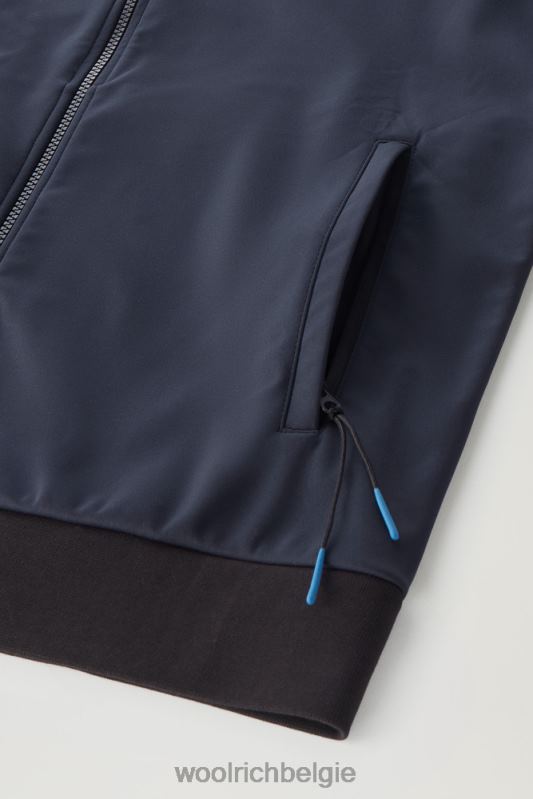 Hoodie met volledige ritssluiting van softshell Woolrich Heren 8TTN0416 Melton blauw kleding