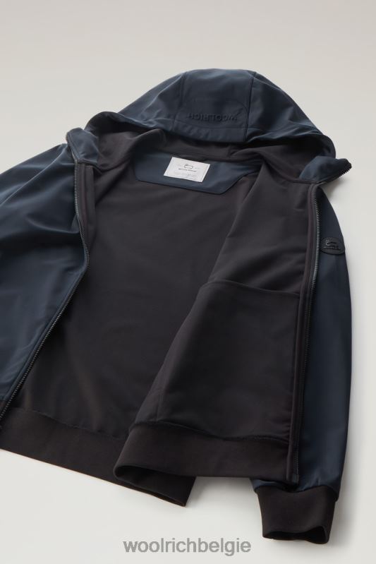 Hoodie met volledige ritssluiting van softshell Woolrich Heren 8TTN0416 Melton blauw kleding