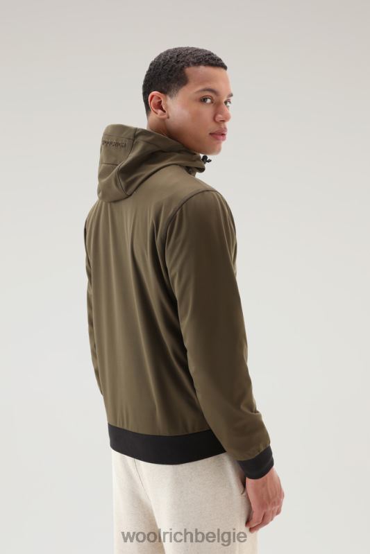 Hoodie met volledige ritssluiting van softshell Woolrich Heren 8TTN0590 donkergroen kleding