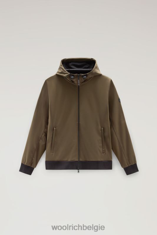 Hoodie met volledige ritssluiting van softshell Woolrich Heren 8TTN0590 donkergroen kleding