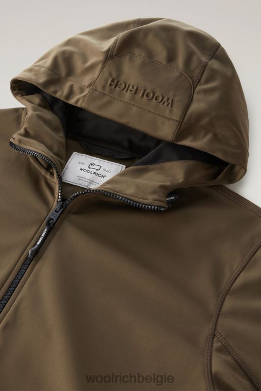 Hoodie met volledige ritssluiting van softshell Woolrich Heren 8TTN0590 donkergroen kleding