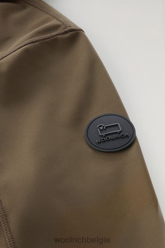 Hoodie met volledige ritssluiting van softshell Woolrich Heren 8TTN0590 donkergroen kleding