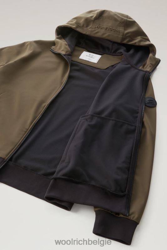 Hoodie met volledige ritssluiting van softshell Woolrich Heren 8TTN0590 donkergroen kleding
