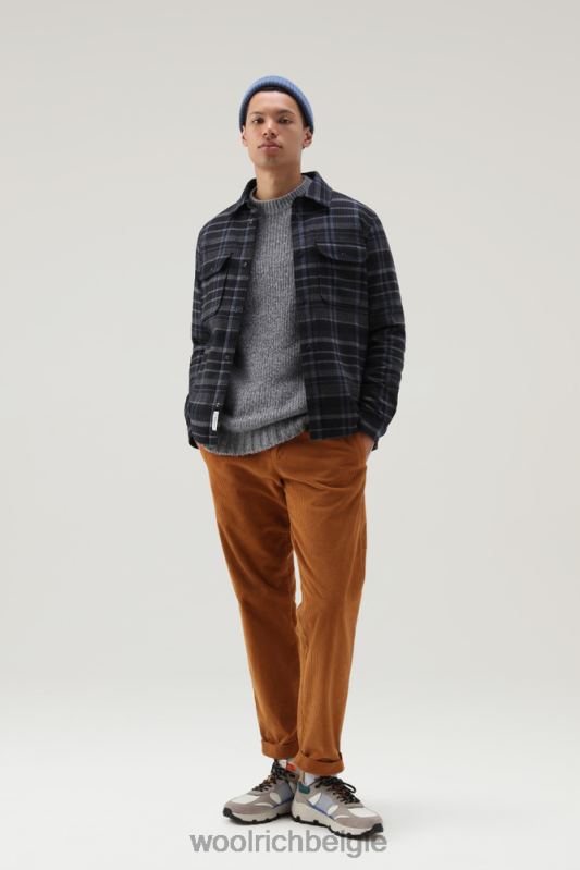Hunter-trui van scheerwol met ronde hals Woolrich Heren 8TTN0731 grijs gemêleerd kleding