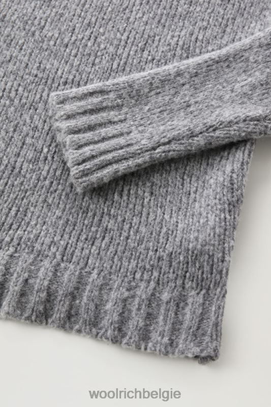 Hunter-trui van scheerwol met ronde hals Woolrich Heren 8TTN0731 grijs gemêleerd kleding