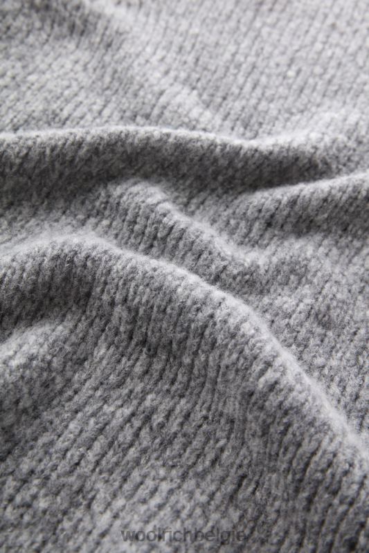 Hunter-trui van scheerwol met ronde hals Woolrich Heren 8TTN0731 grijs gemêleerd kleding