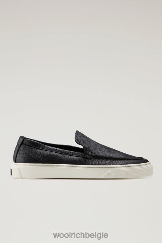 Instaploafers van leer Woolrich Heren 8TTN0609 zwart schoenen