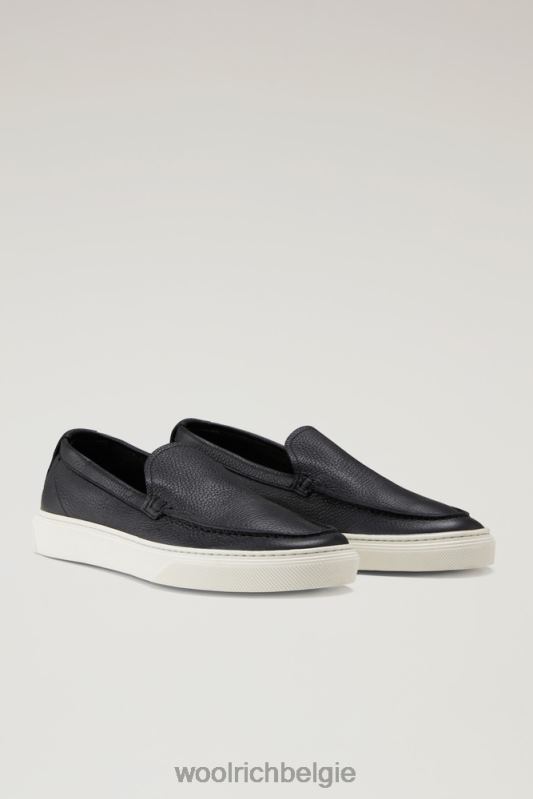 Instaploafers van leer Woolrich Heren 8TTN0609 zwart schoenen