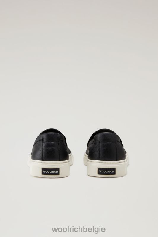 Instaploafers van leer Woolrich Heren 8TTN0609 zwart schoenen