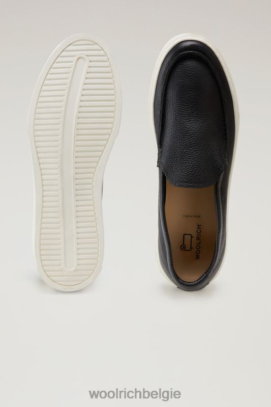 Instaploafers van leer Woolrich Heren 8TTN0609 zwart schoenen