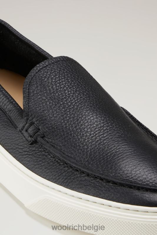 Instaploafers van leer Woolrich Heren 8TTN0609 zwart schoenen