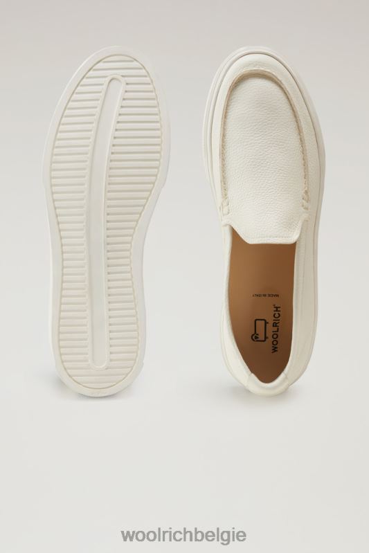Instaploafers van leer Woolrich Heren 8TTN0622 slagroom schoenen