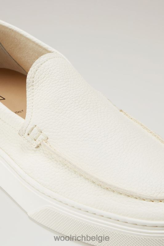 Instaploafers van leer Woolrich Heren 8TTN0622 slagroom schoenen