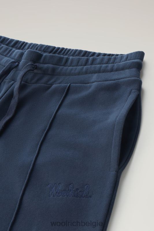 Joggingbroek met wijde pijpen van puur katoen Woolrich vrouwen 8TTN030 Melton blauw kleding