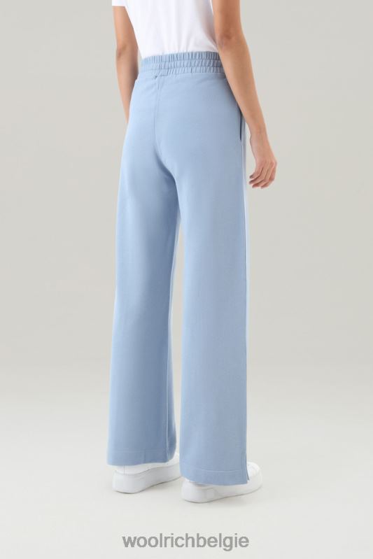 Joggingbroek met wijde pijpen van puur katoen Woolrich vrouwen 8TTN053 bleek indigo kleding