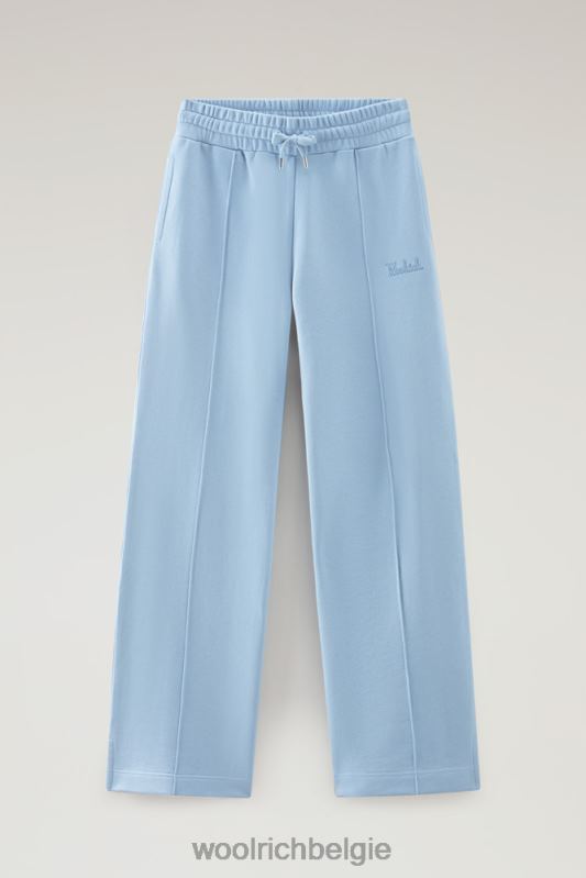 Joggingbroek met wijde pijpen van puur katoen Woolrich vrouwen 8TTN053 bleek indigo kleding